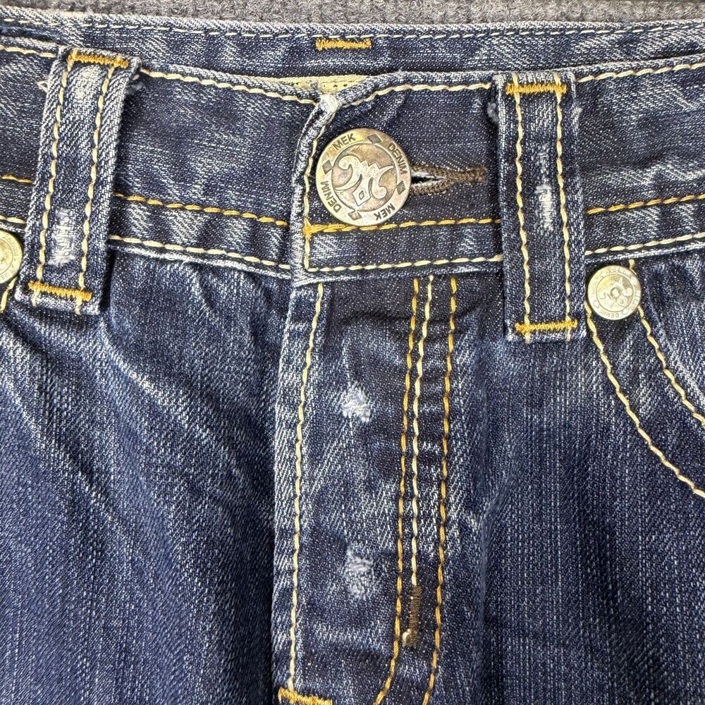 MEK Denim Mens Henderson Jeans 31x32 Straight Leg Medium Wash Button Fly - Picture 8 of 16